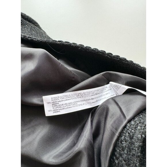 NWOT ZARA Black Textured Boucle Tweed Buttoned Open Front Blazer Jacket, Size M - Picture 12 of 16
